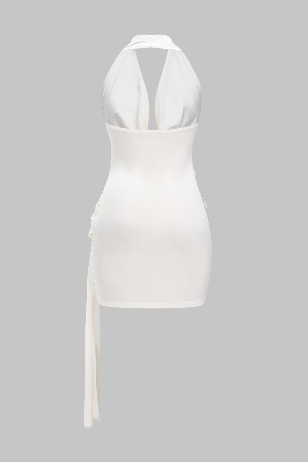 Sukienka mini z drapowanym dekoltem halter