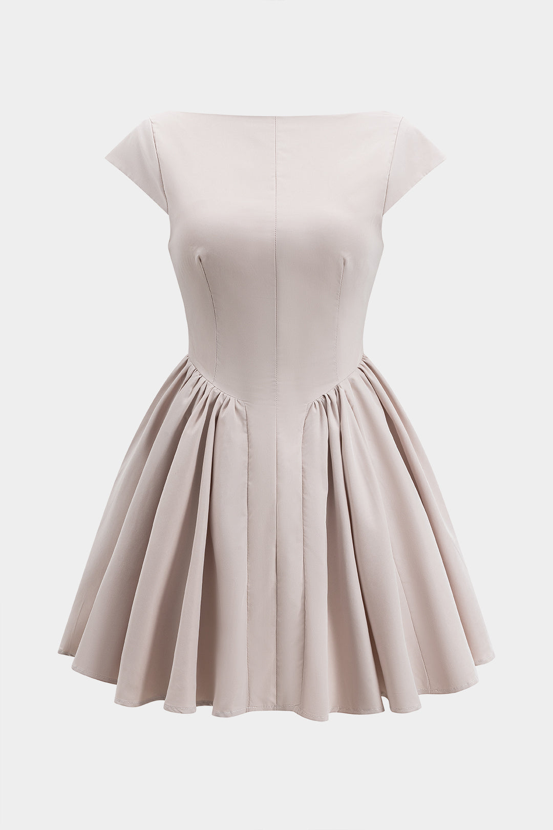 Sukienka rozkloszowana z krótkim rękawem elegancka
