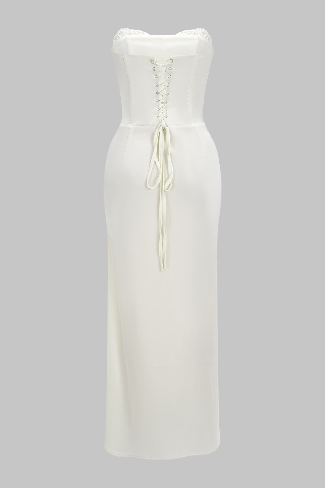 Sukienka wieczorowa z gorsetowym topem drapowana