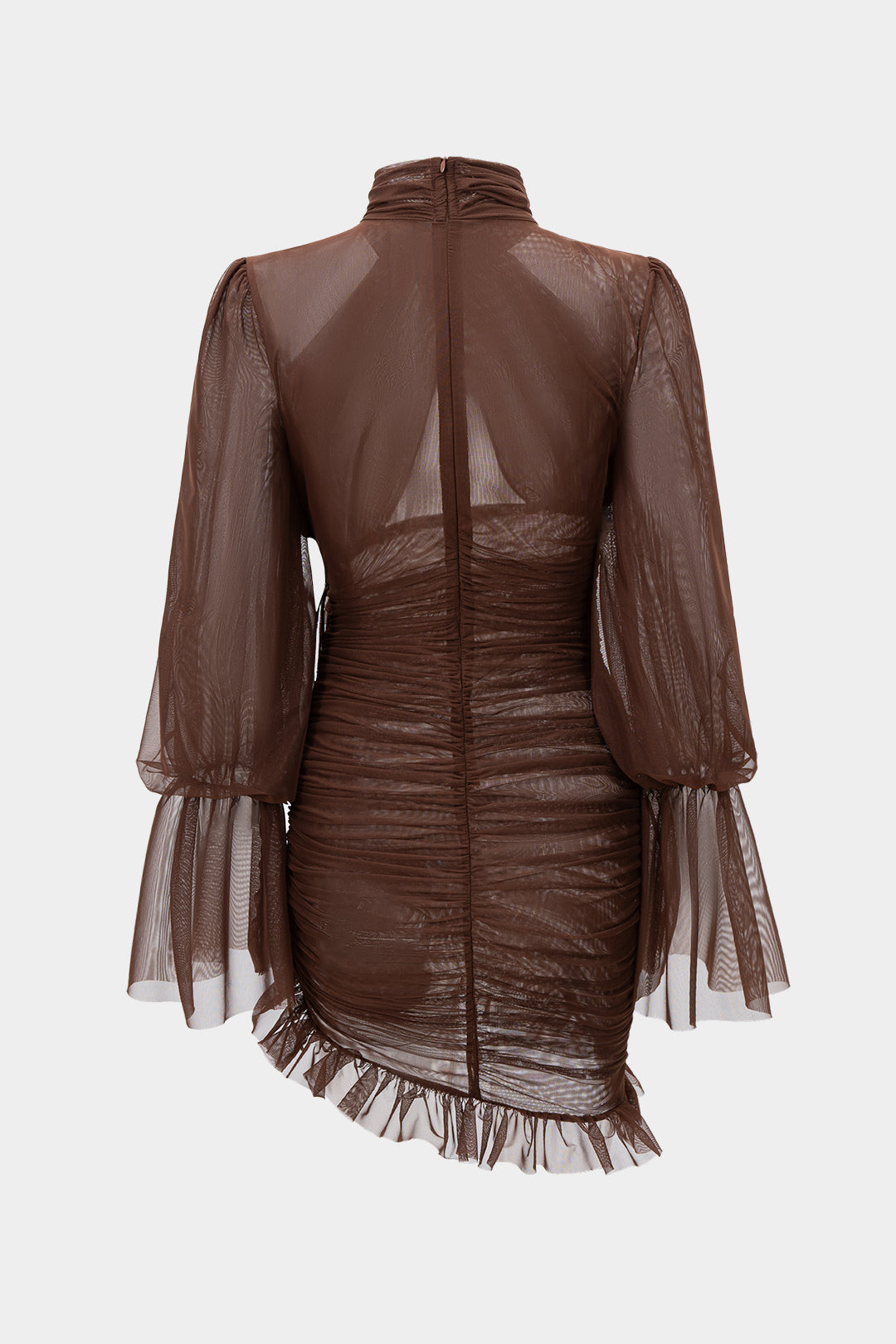 Sukienka wieczorowa z marszczeniami i falbanami