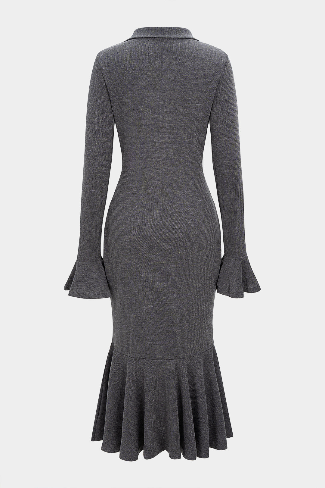 Sukienka z zamkiem i falbaną midi