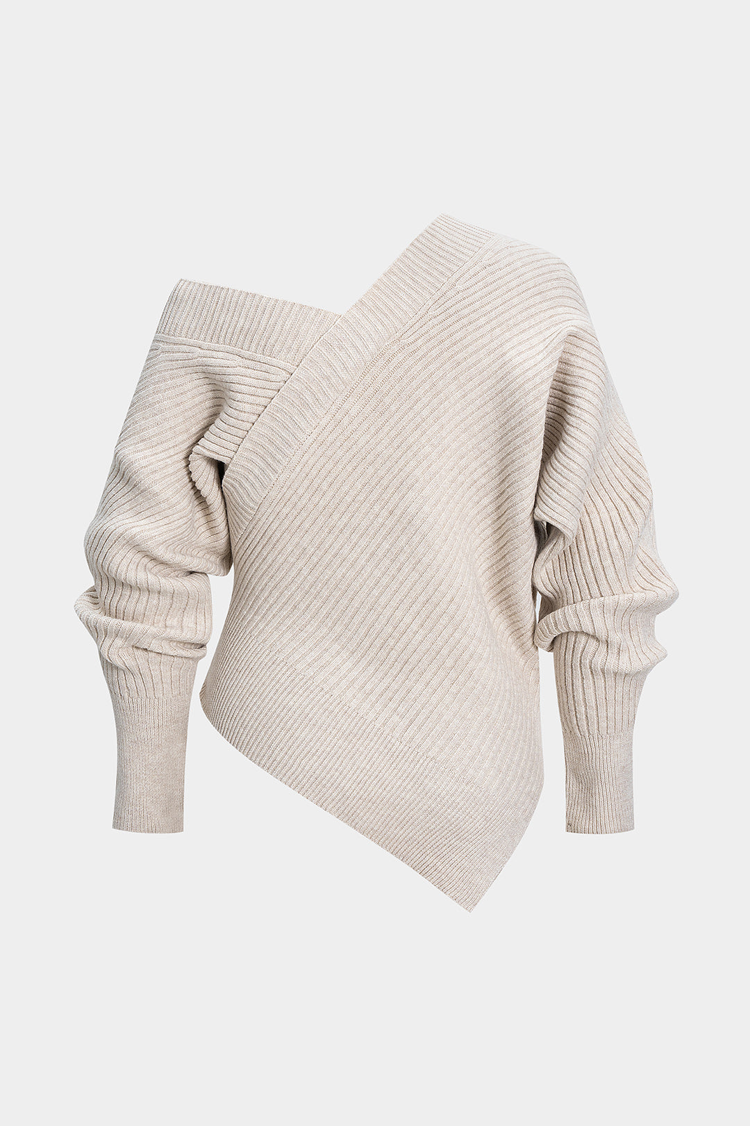 Sweter asymetryczny z odkrytym ramieniem