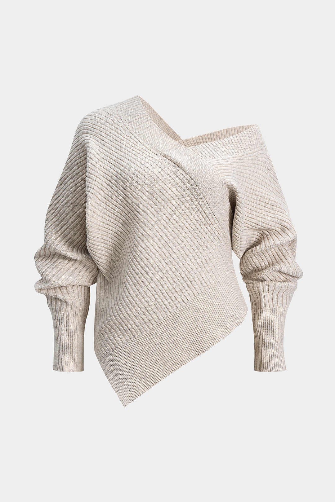 Sweter asymetryczny z odkrytym ramieniem