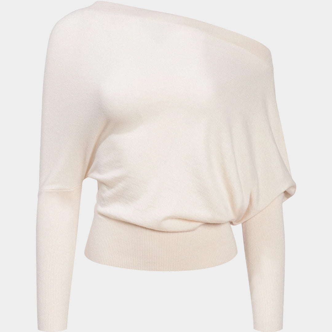 Sweter asymetryczny z odkrytym ramieniem