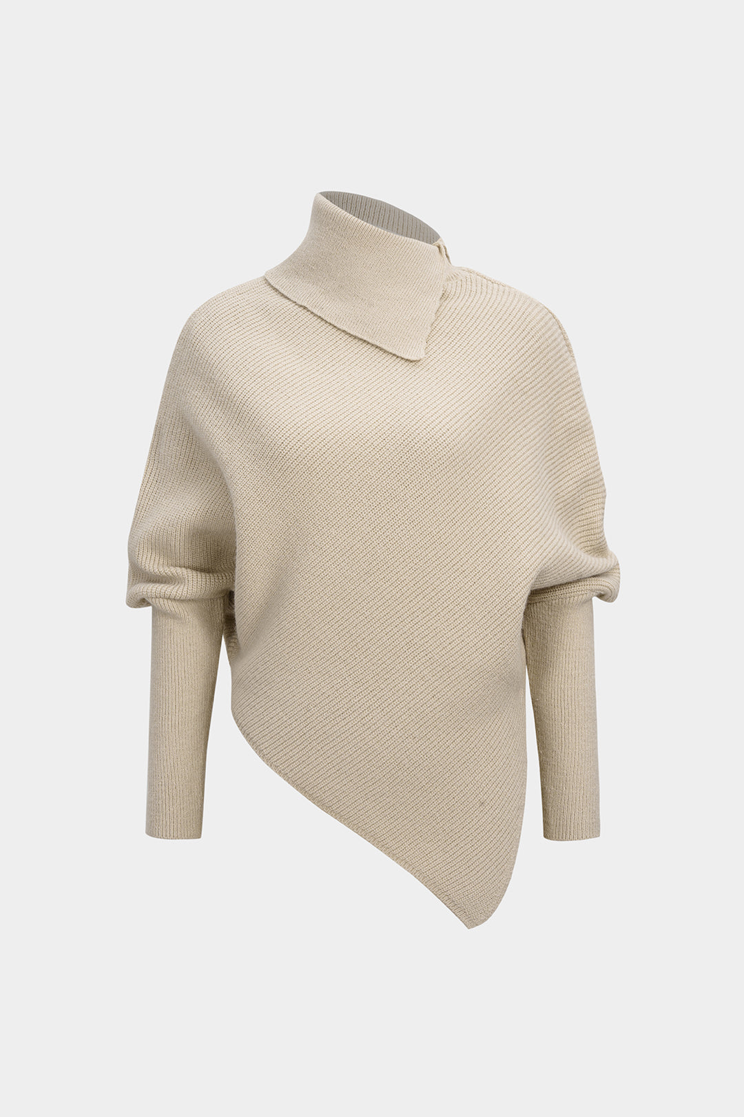 Sweter asymetryczny z wysokim kołnierzem