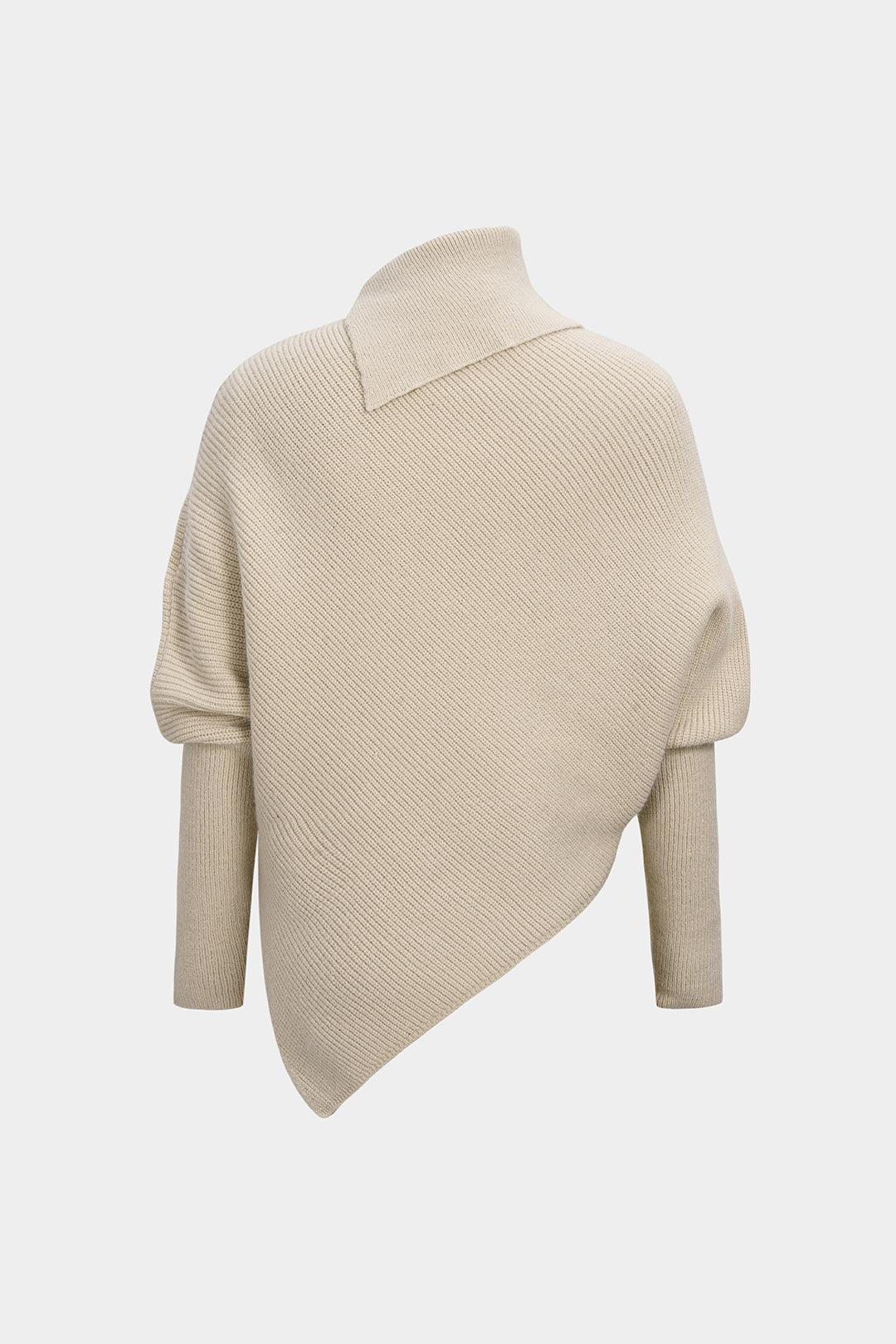 Sweter asymetryczny z wysokim kołnierzem