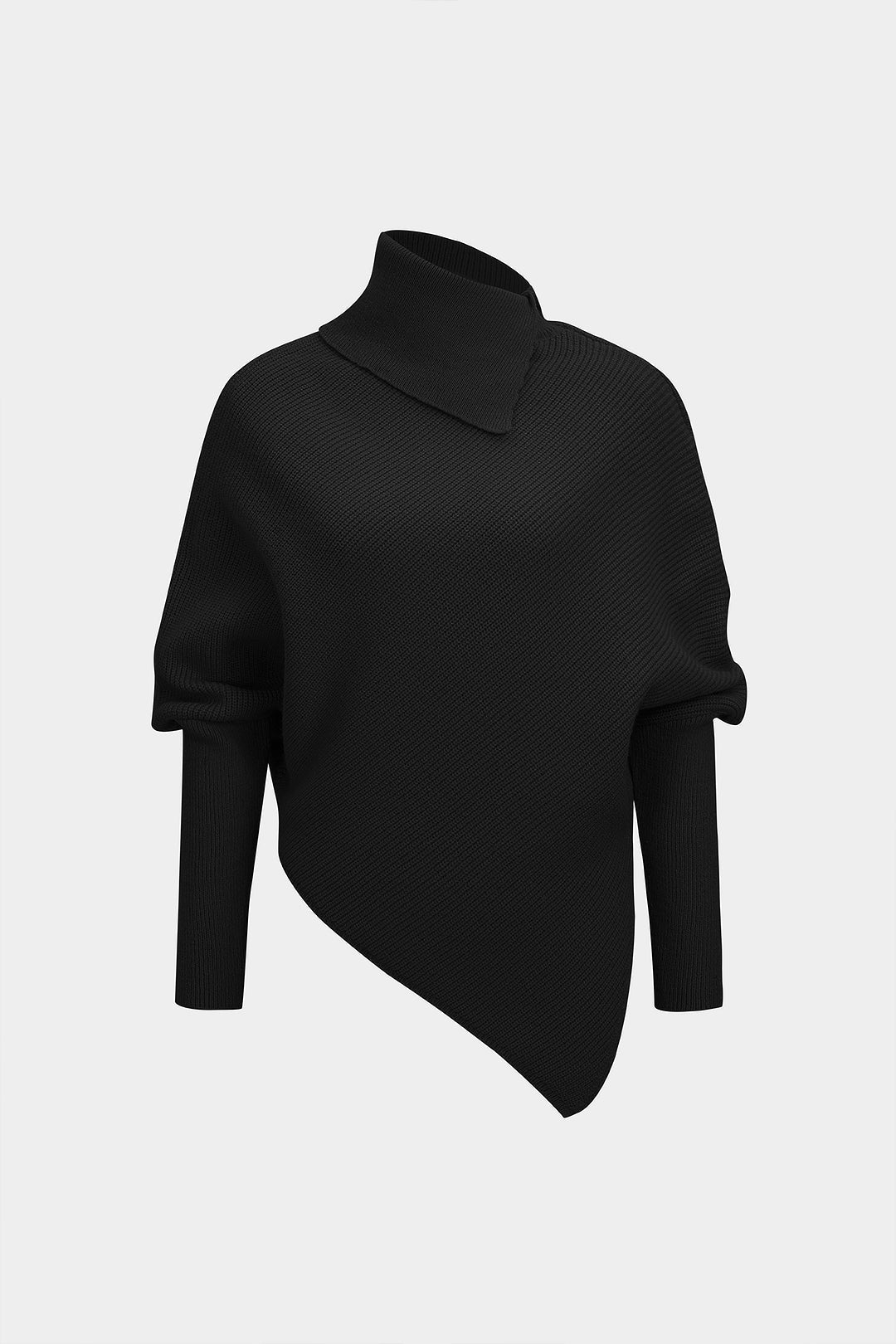 Sweter asymetryczny z wysokim kołnierzem
