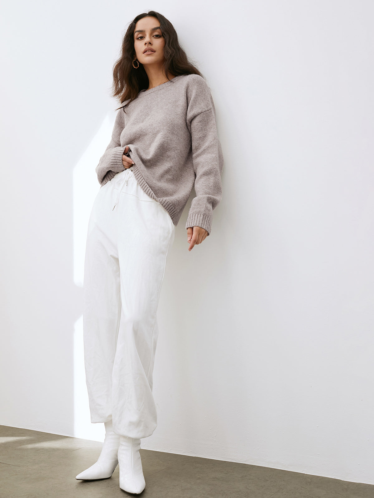 Sweter damski oversize z długim rękawem