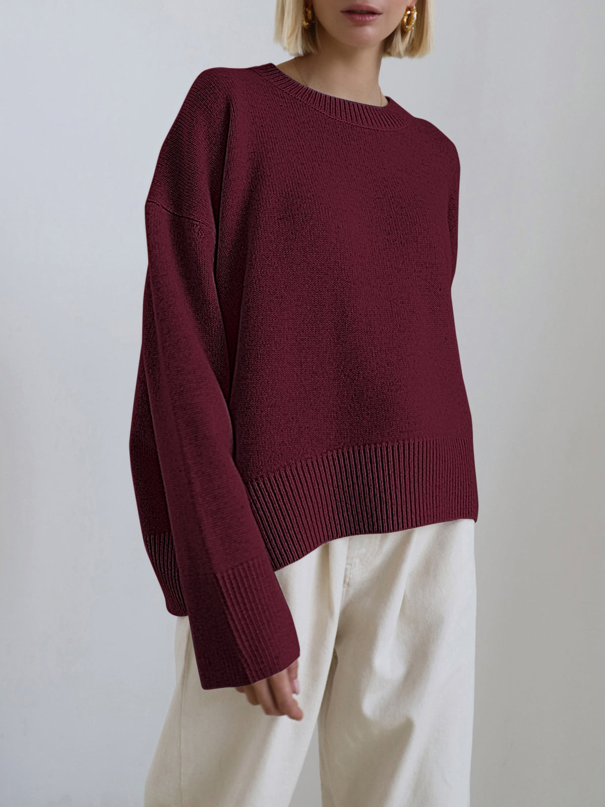 Sweter damski oversize z długimi rękawami