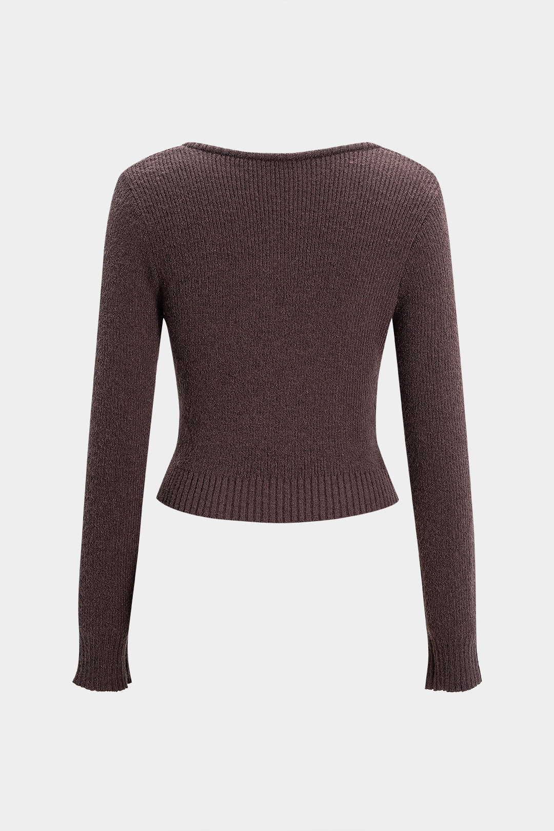 Sweter damski z dekoltem w serek prążkowany