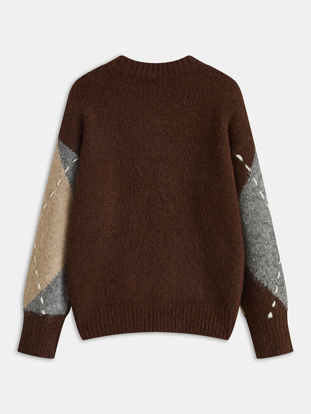 Sweter damski z dekoltem w serek w romby