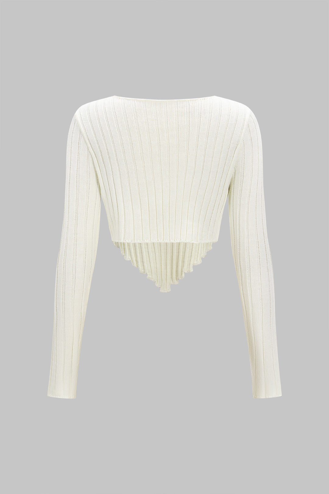 Sweter damski z długim rękawem i asymetrycznym dołem