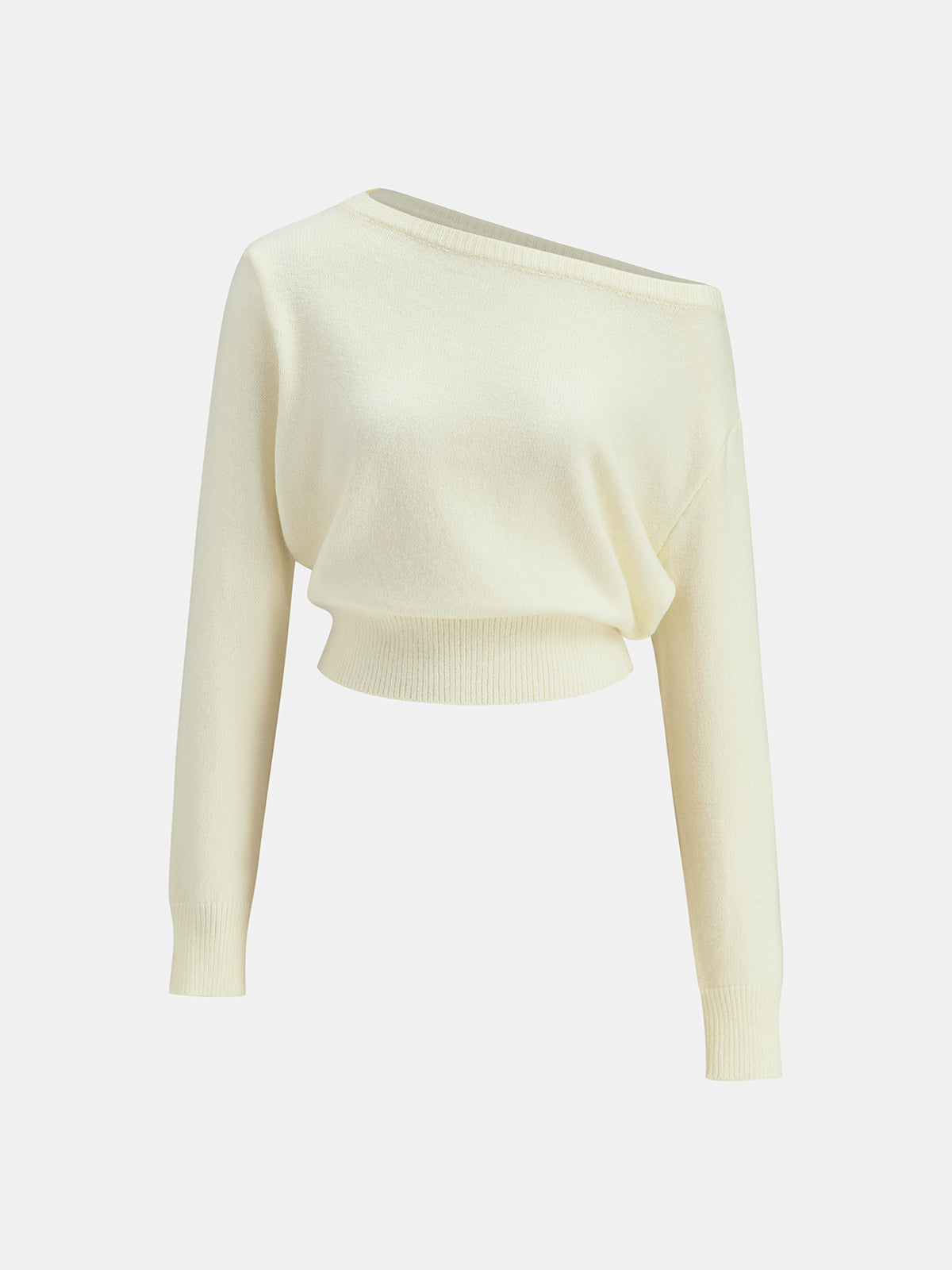 Sweter damski z odkrytym ramieniem casualowy