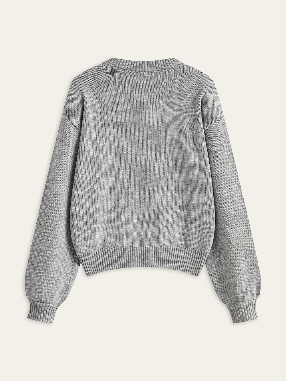 Sweter damski z ozdobnym kwiatowym wzorem