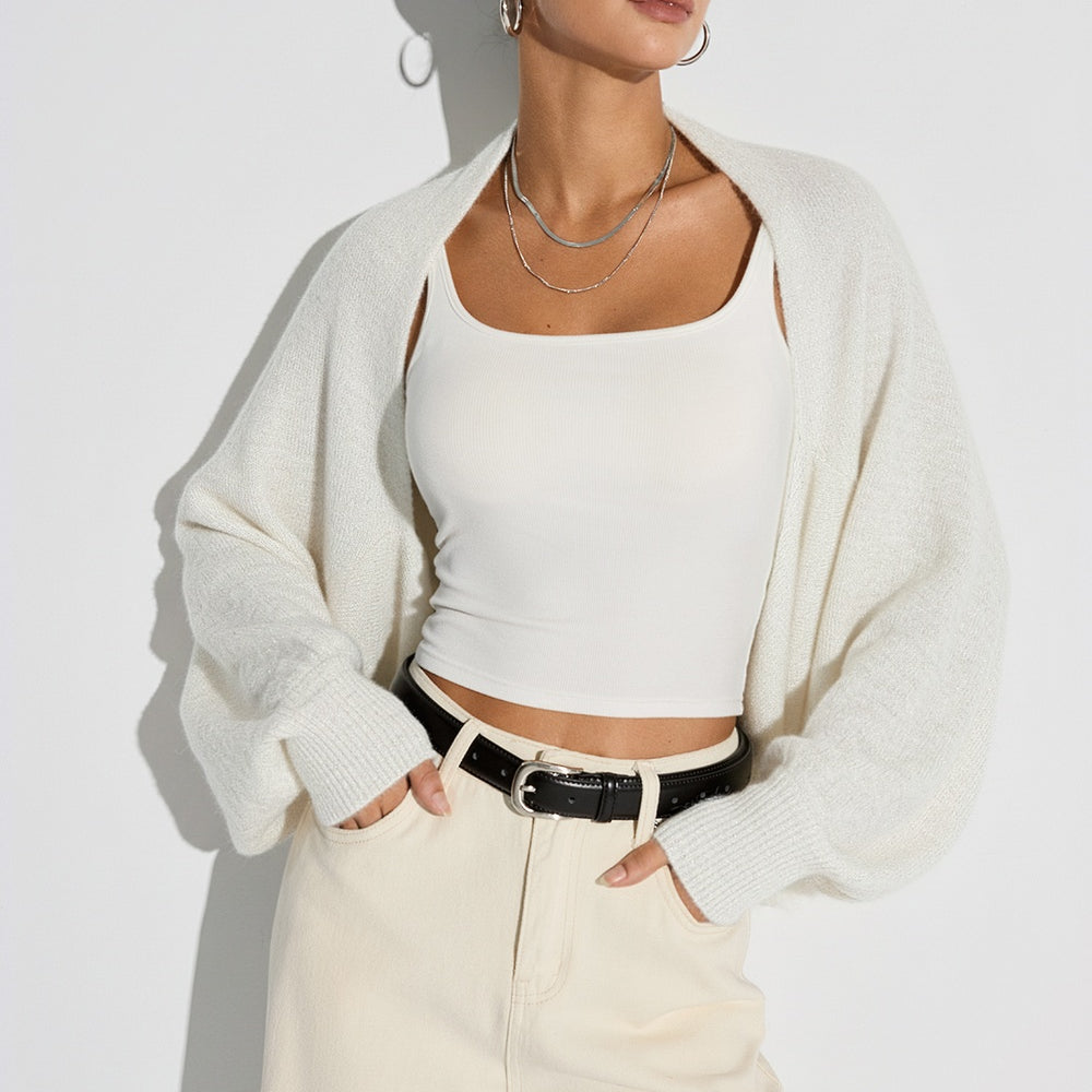 Sweter damski z szerokimi rękawami kardigan