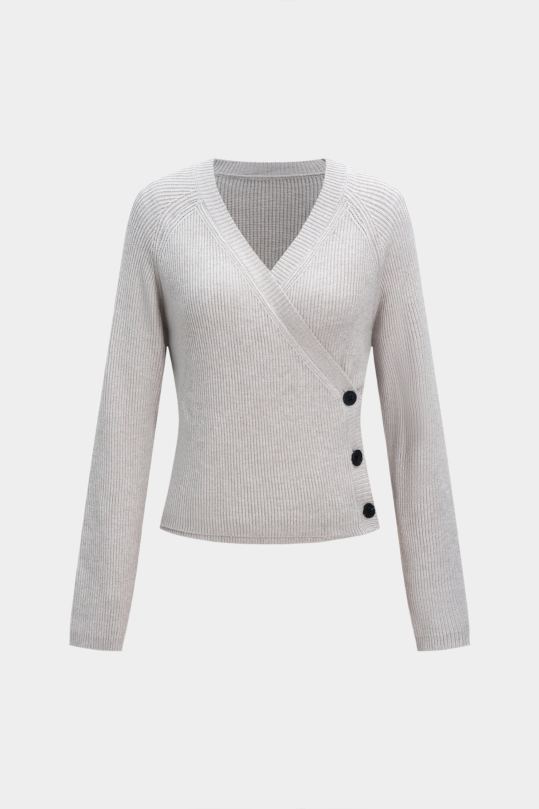 Sweter kopertowy z ozdobnymi guzikami