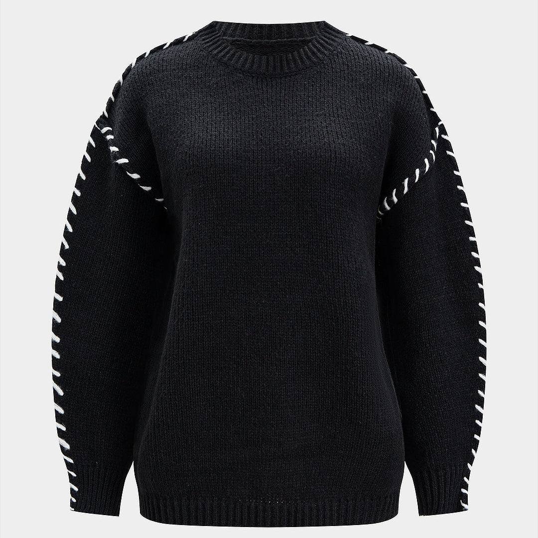 Sweter z ozdobnym ściegiem na rękawach