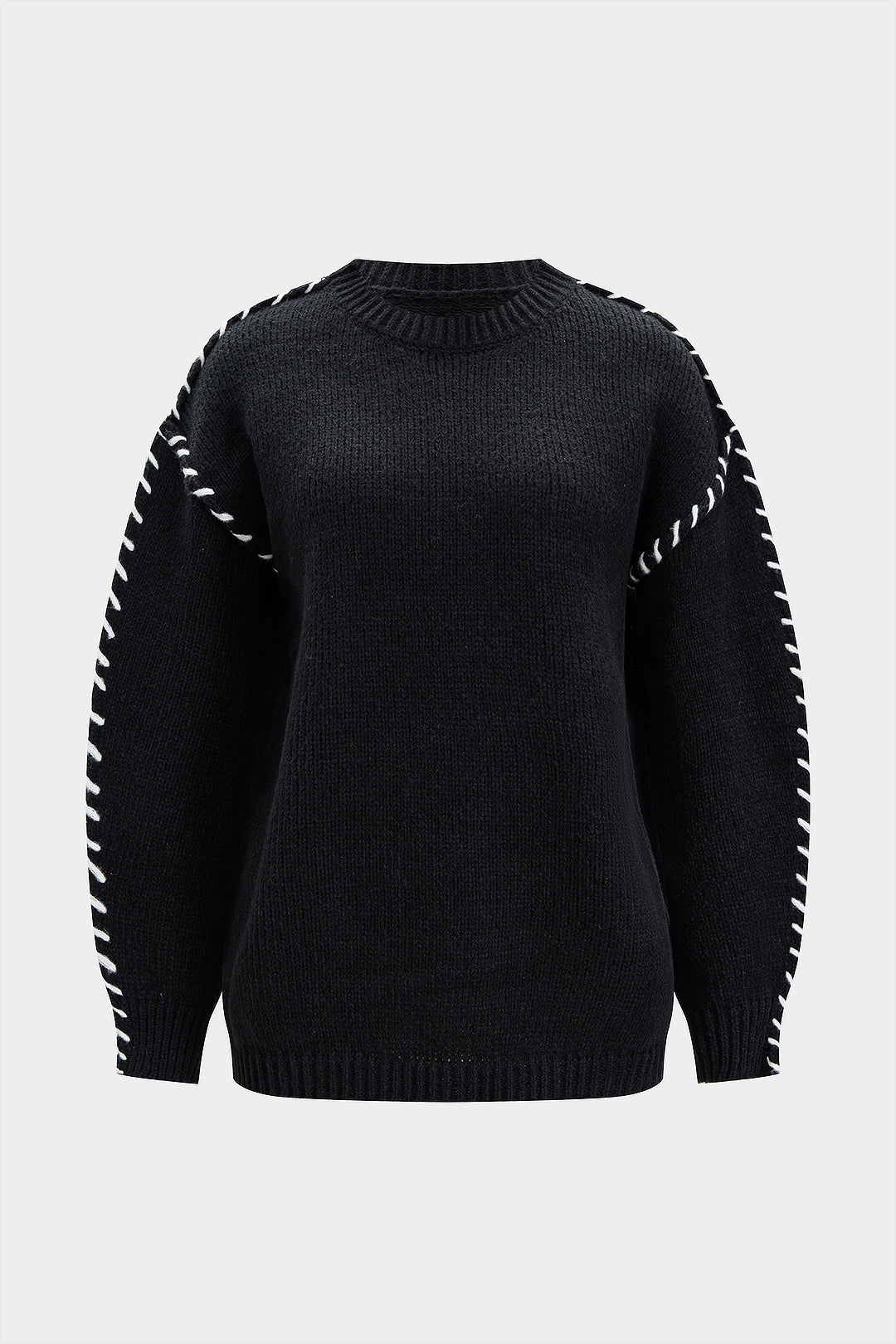 Sweter z ozdobnym ściegiem na rękawach