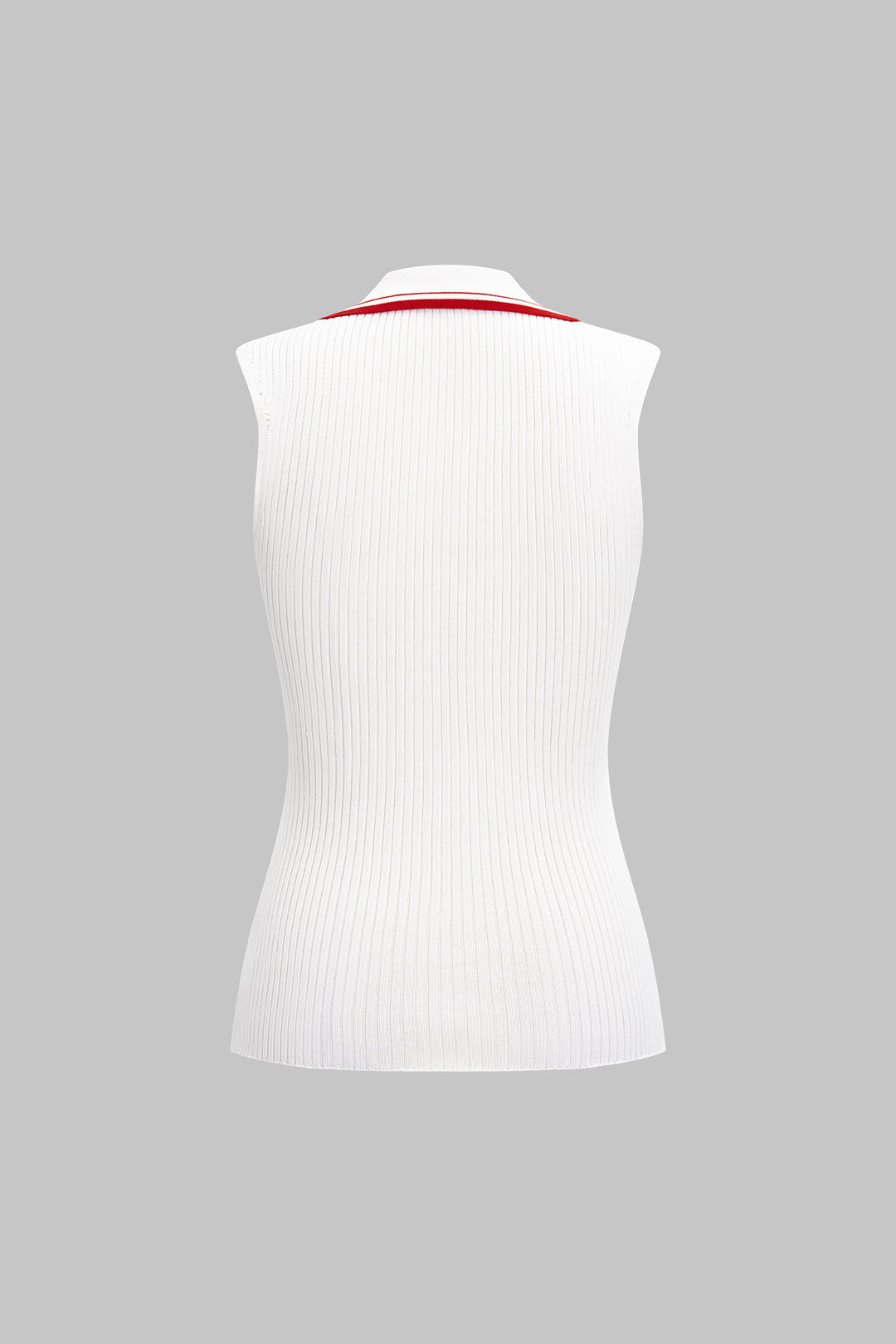 Top bez rękawów z kołnierzykiem polo