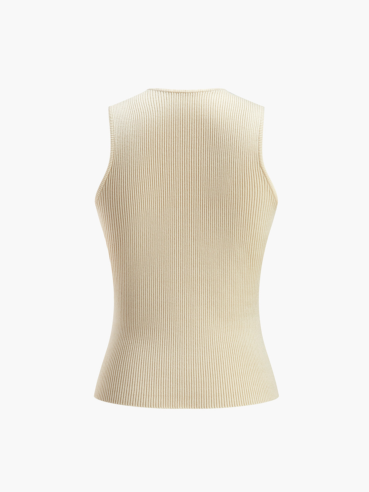 Top damski prążkowany bez rękawów elegancki