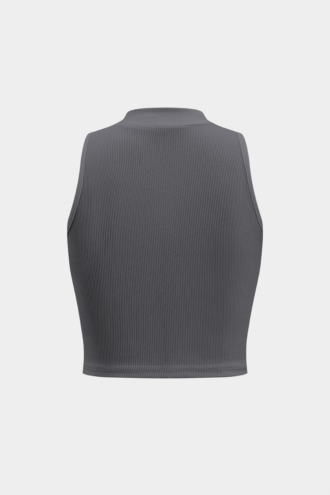 Top damski z prążkowanym materiałem bez rękawów