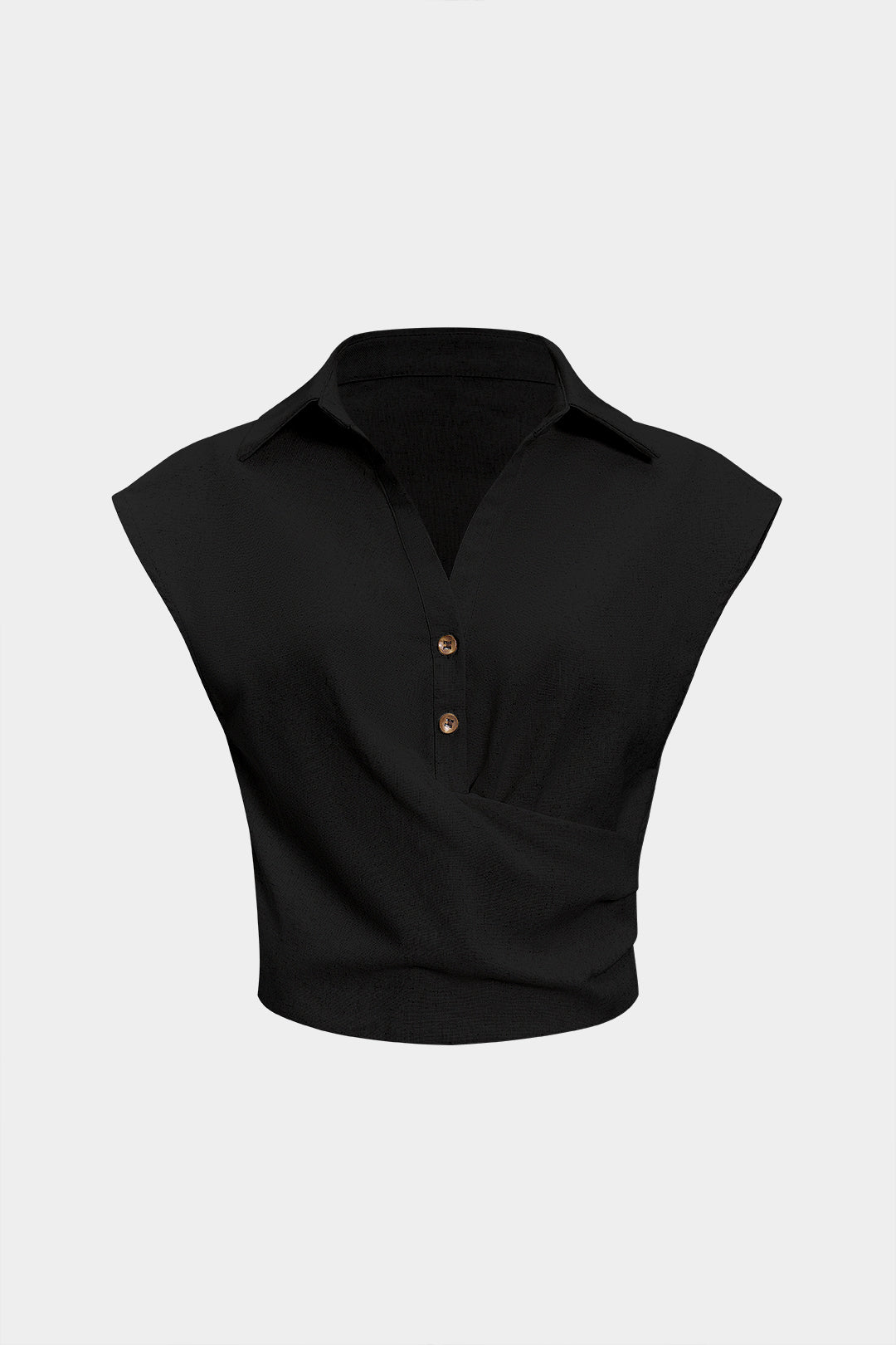 Top z kołnierzykiem i ozdobnymi guzikami