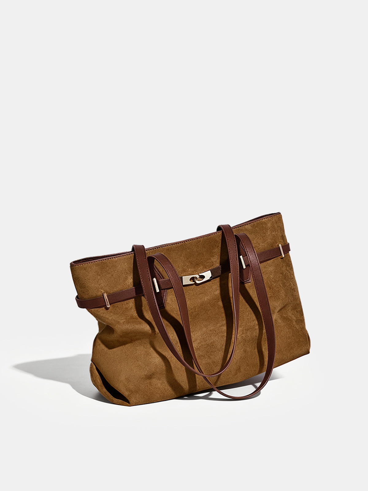 Torba shopper z eleganckimi skórzanymi uchwytami