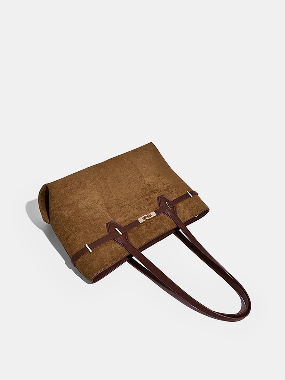 Torba shopper z eleganckimi skórzanymi uchwytami