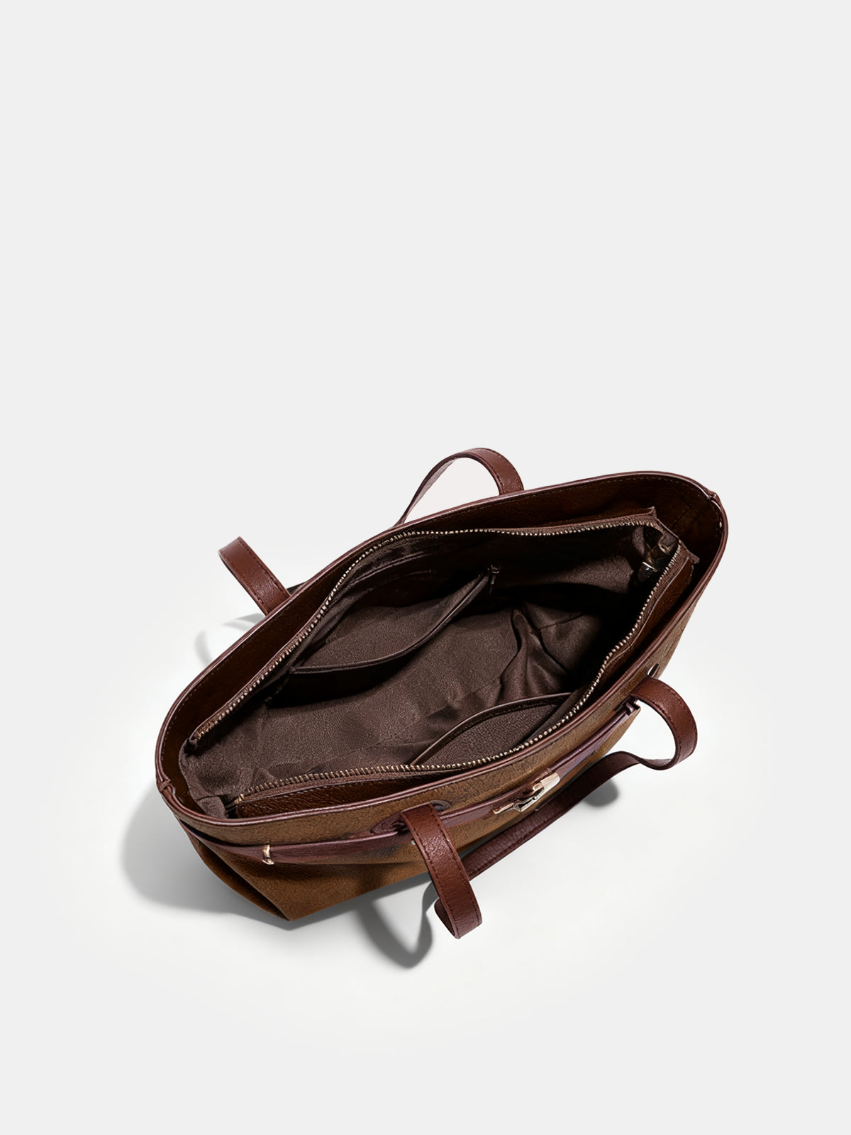 Torba shopper z eleganckimi skórzanymi uchwytami