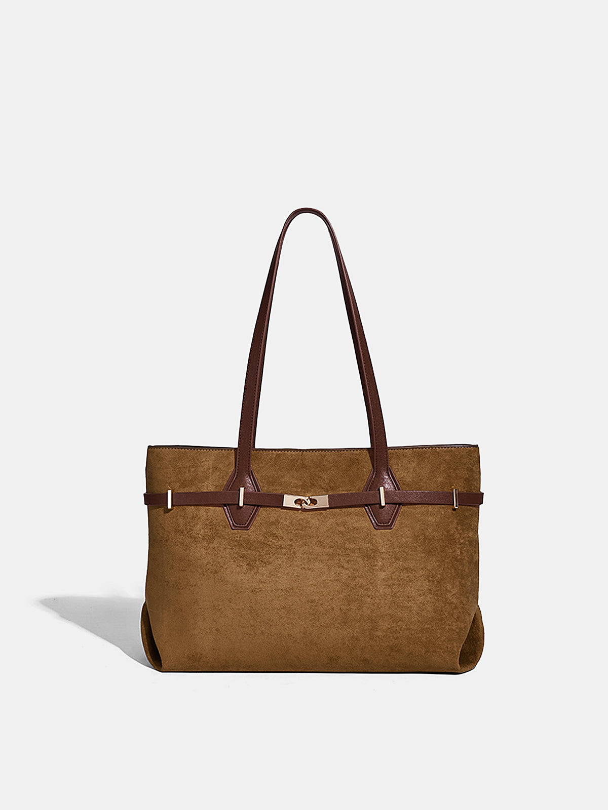 Torba shopper z eleganckimi skórzanymi uchwytami