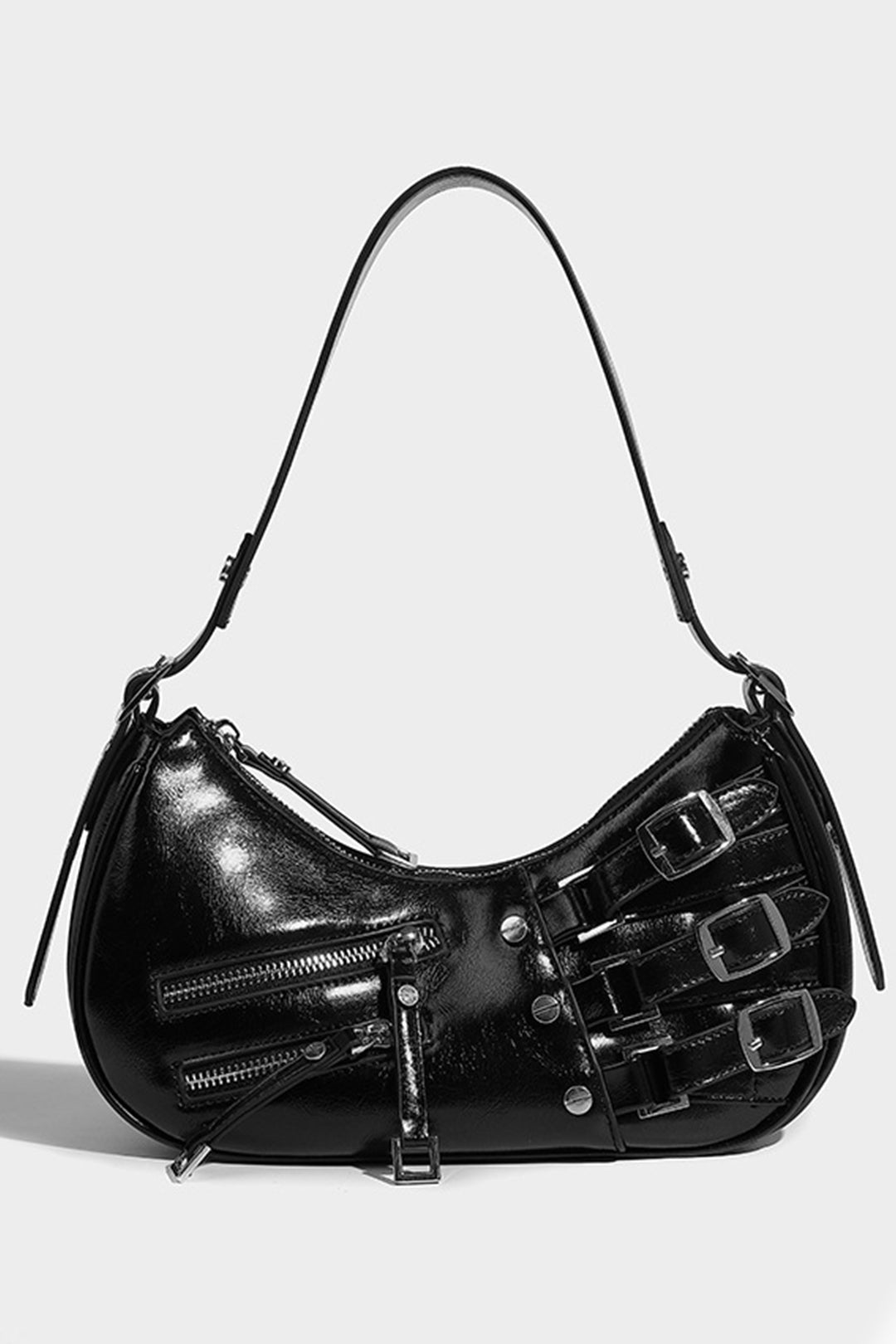 Torebka na ramię z ozdobnymi klamrami