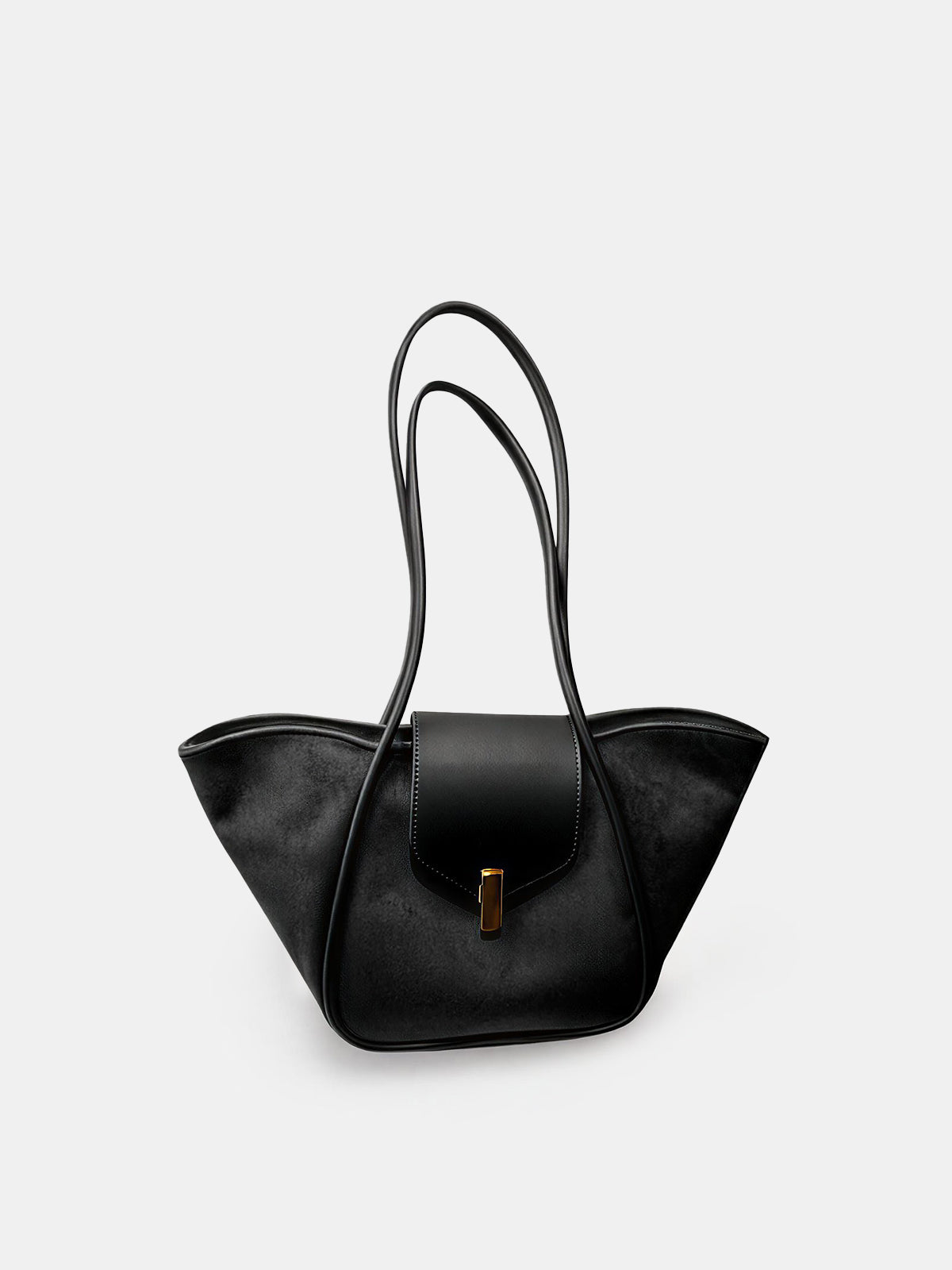 Torebka shopper z klapą i długimi uchwytami