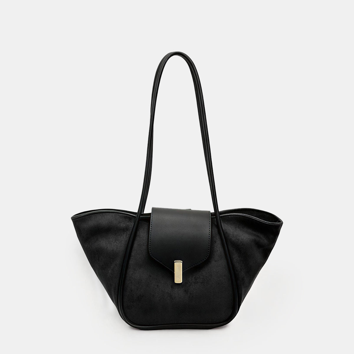 Torebka shopper z klapą i długimi uchwytami