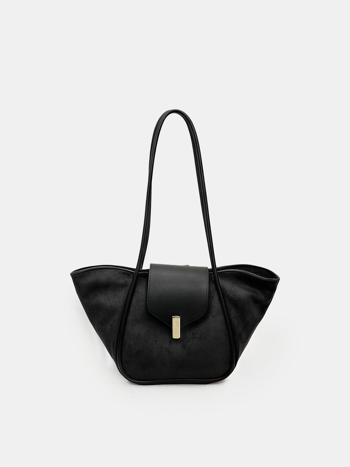 Torebka shopper z klapą i długimi uchwytami
