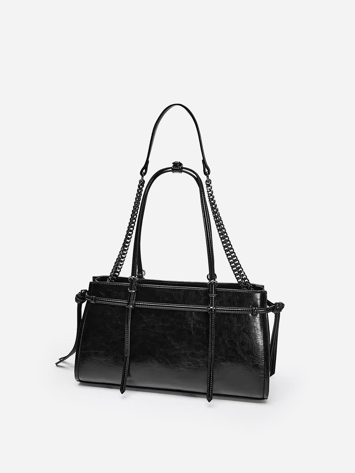 Torebka shopper z ozdobnymi troczkami