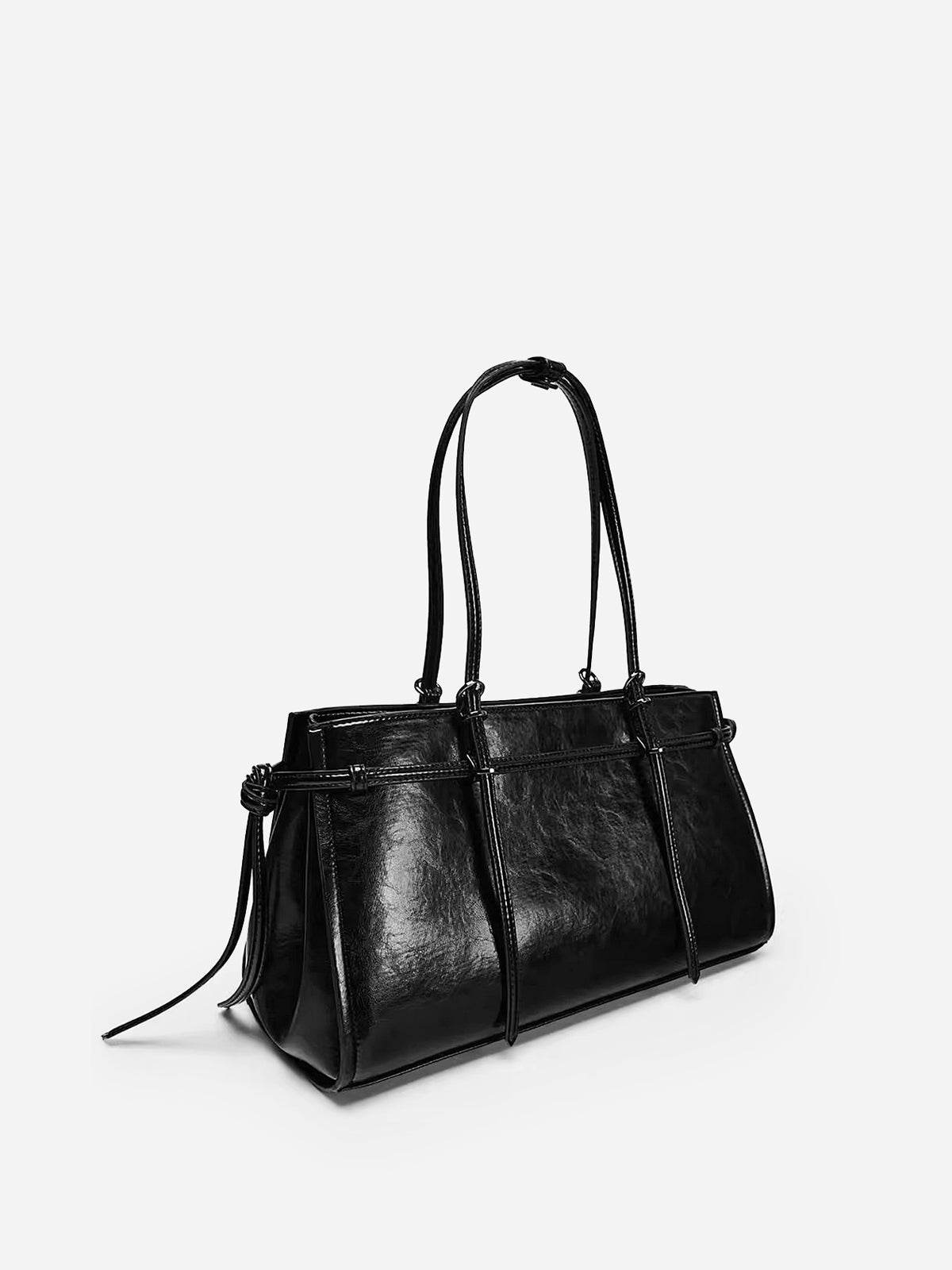 Torebka shopper z ozdobnymi troczkami