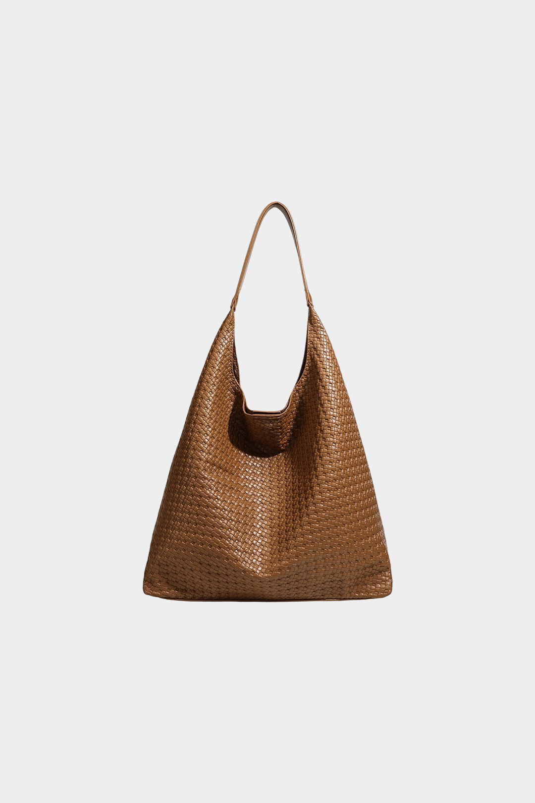Torebka shopper z plecionym wzorem i uchwytem